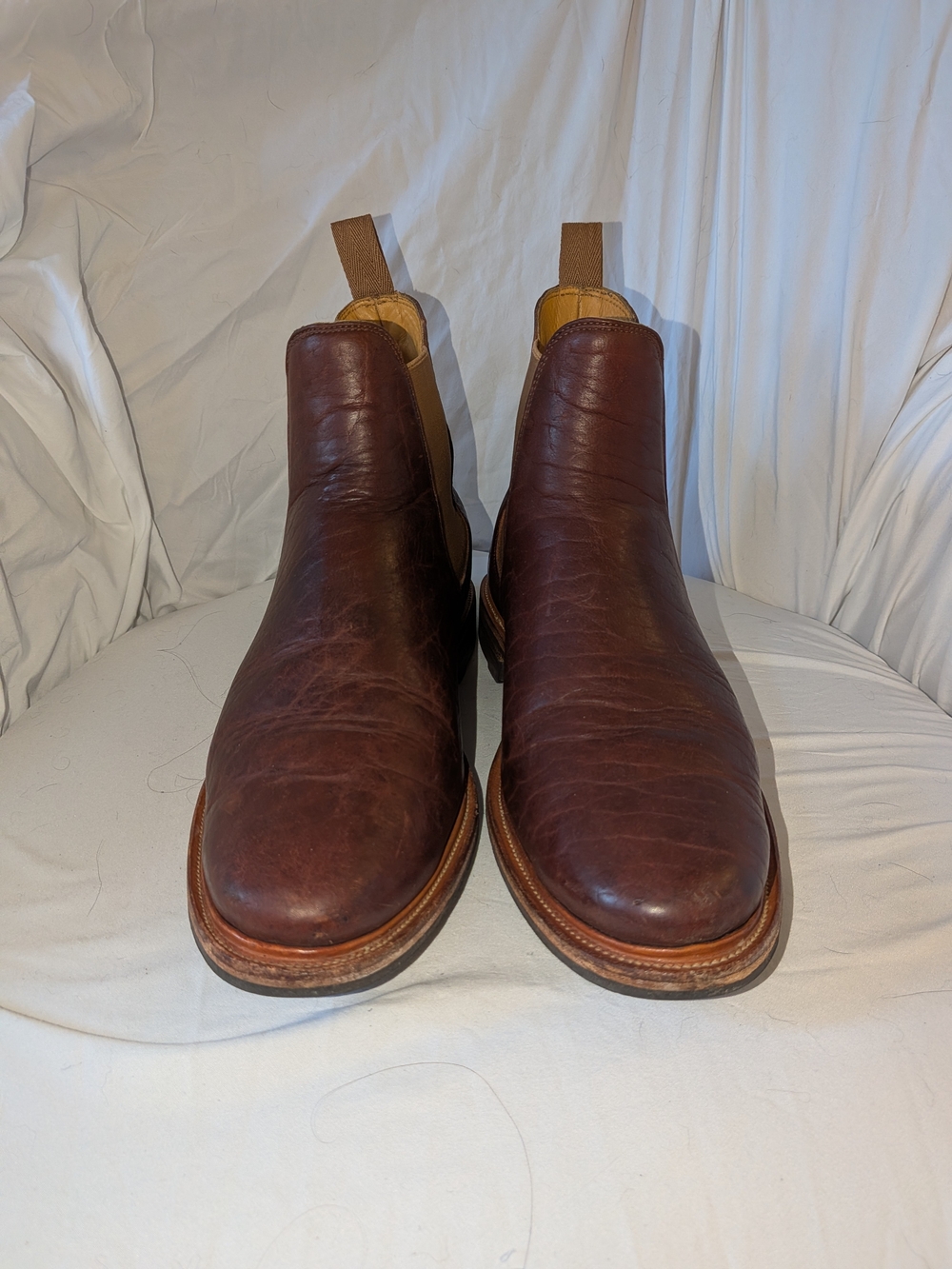 Viberg Brown Bison Chelsea Boots - Classic Leather Slip-On Boot. 10 Ee 2050 Last